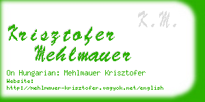 krisztofer mehlmauer business card